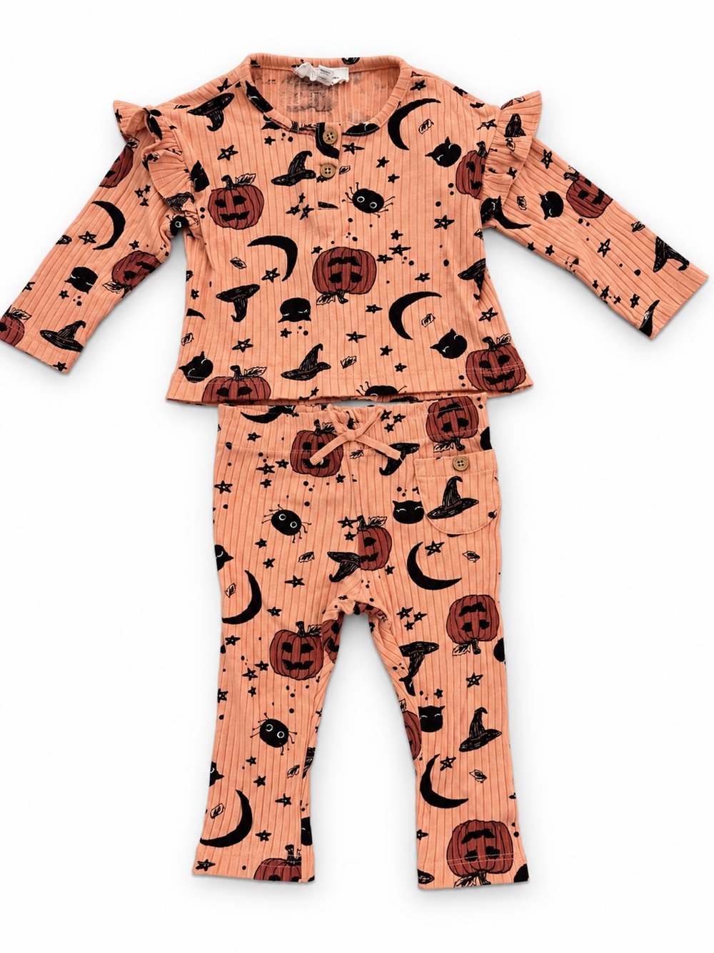 Jessica Simpson Baby 6/9M Halloween Pumpkin Witch 2-Piece Ribbed Lounge Set